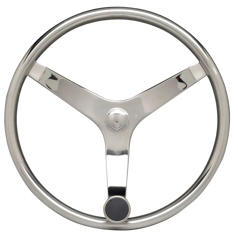 Uflex - V46 - 13.5" Stainless Steel Steering Wheel W/Speed Knob [V46] 1