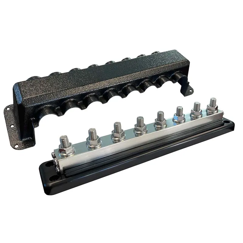 Victron Busbar 600A 8P  Cover 8X 3/8" Plus 8X M8 Terminals [Vbb160080010] 1