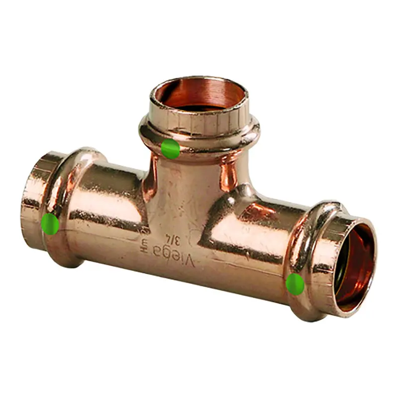 Viega Propress 1/2" Copper Tee - Triple Press Connection - Smart Connect Technology [77377] 1