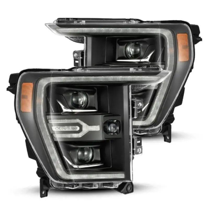 Alpharex Luxx-Series Projector Headlights For 2021–2022 Ford F-150 — Black With Adaptive Lighting & Sequential Turn Signals 1