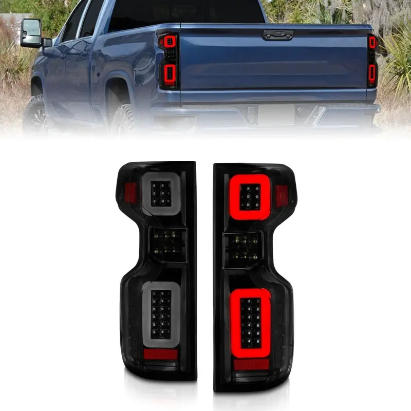 Anzo G2 Full-Led Black-Housing Tail Lights With Light Bars For 2019–2021 Chevrolet Silverado Work Truck 1