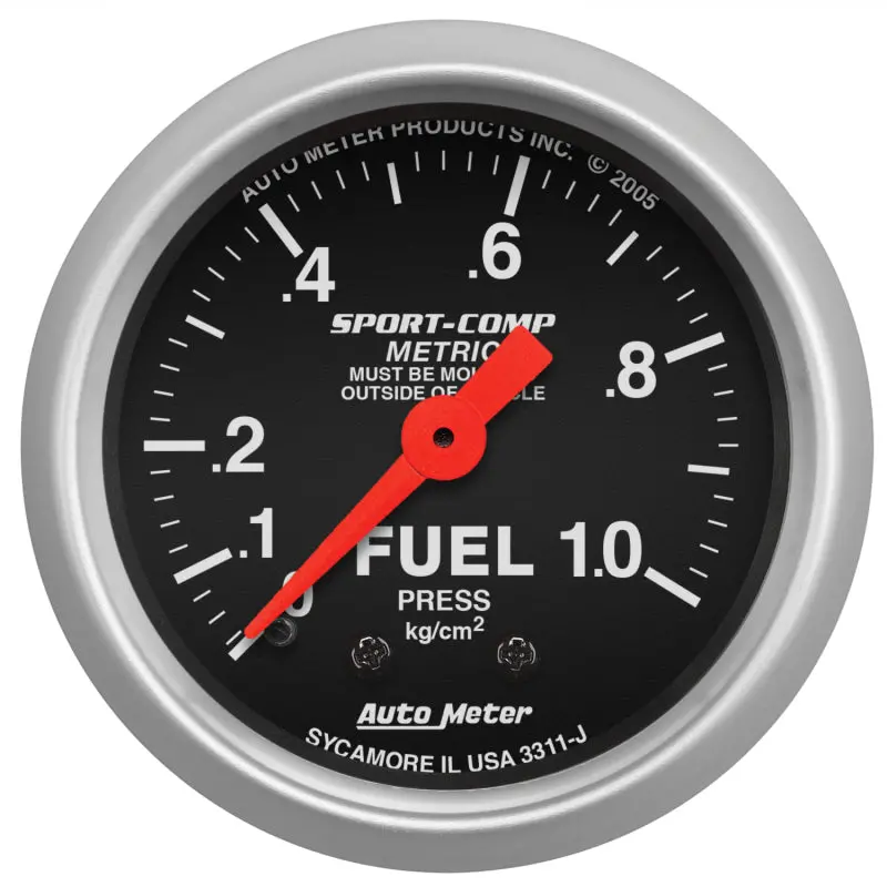 Autometer Sport-Comp Mechanical Fuel Pressure Gauge – 2-1/16", 1.0 Kg/Cm² Range 1