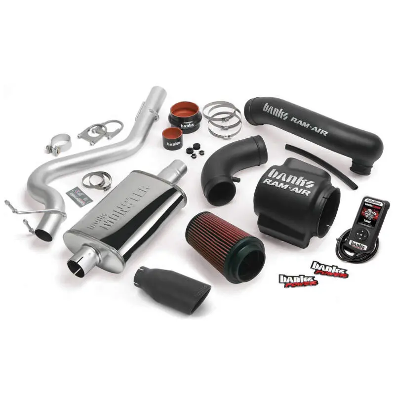 Banks Power Stinger Exhaust System For 1998–1999 Jeep Wrangler 4.0L – Ss Single Exit With Black Tip 1