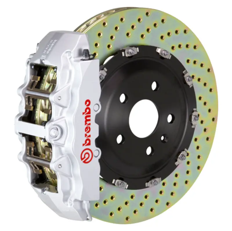 Brembo 06-13 Corvette Z06 Excl Cc Brakes Front Gt Bbk 6 Piston Cast 380X34 2Pc Rotor Drilled-Silver 1