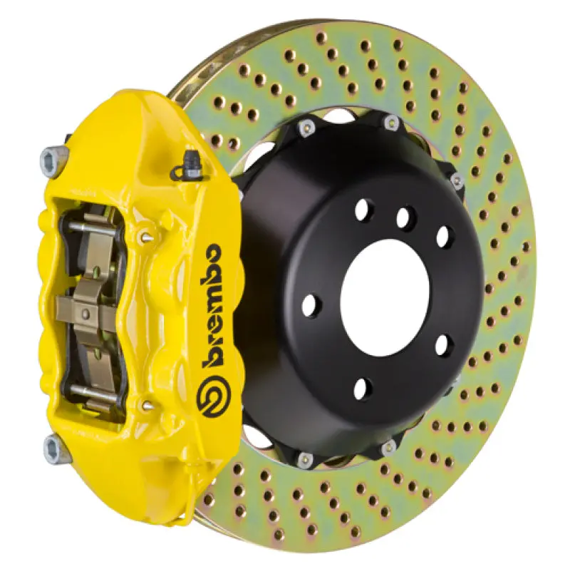 Brembo 10-15 Camaro Ss/V6 Camaro Zl1 Rear Gt Bbk 4 Piston Cast 380X28 2Pc Rotor Drilled- Yellow 1