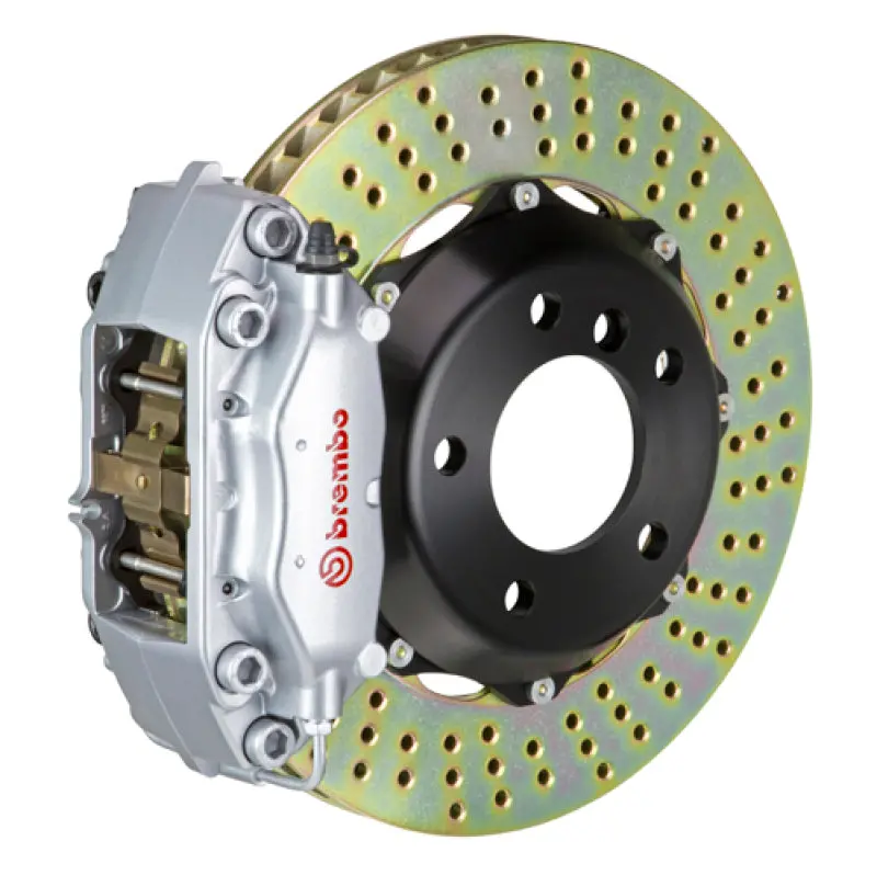 Brembo Gt Big Brake Kit For 2002–2006 Mini Cooper: 4-Piston Calipers, 320X28Mm Drilled Two-Piece Rotors (Silver) 1