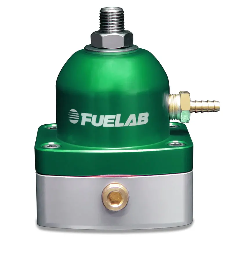 Fuelab 535 Adjustable Mini Fuel Pressure Regulator – Green Anodized, 10–25 Psi Range, Dual -6An Inlets + Single -6An Return 1