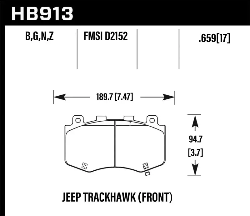 Hawk Dtc-60 Track-Focused Front Brake Pads For 2018–2019 Jeep Grand Cherokee Trackhawk 1