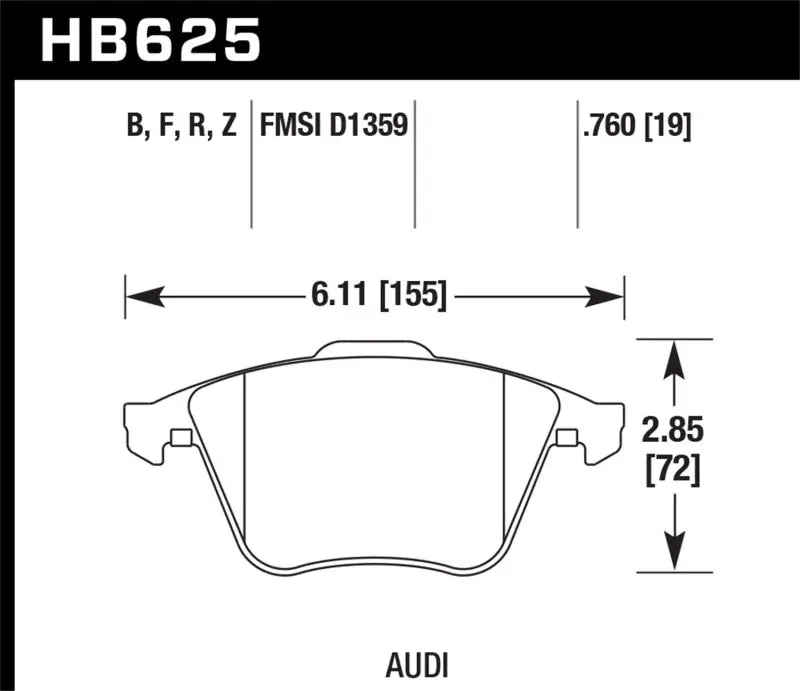 Hawk Hps High-Performance Street Brake Pads – Semi-Metallic, Oem Replacement 1