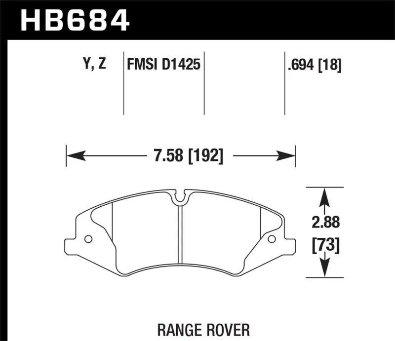Hawk Lts High-Performance Front Brake Pads For 2010–2013 Range Rover & Range Rover Sport Supercharged 1