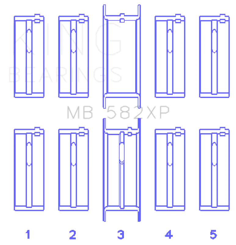 King Engine Bearings Main Bearing Set For Ford 2.0L/2.3L 8-Valve Engines (+0.50Mm Oversize) 1