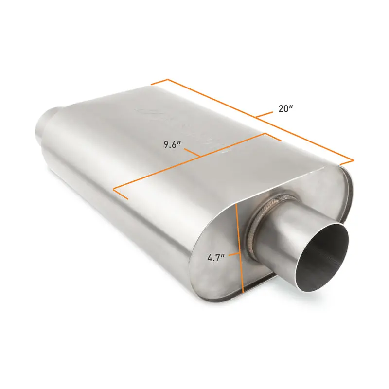 Mishimoto Universal Offset Muffler – 3.0″ Inlet/Outlet, Brushed Finish 2