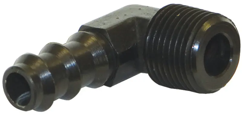 Moroso 90-Degree Air/Oil Separator Fitting – 3/8-Inch To 3/8-Inch Hose, Black 1