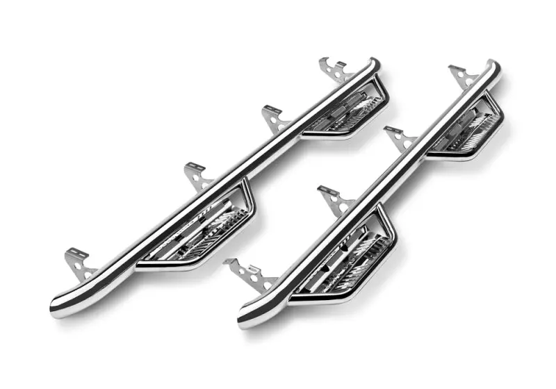 N-Fab Podium Stainless Steel Nerf Bars For 2019+ Ram 2500/3500 Crew Cab – 3" Diameter, Polished Finish 1