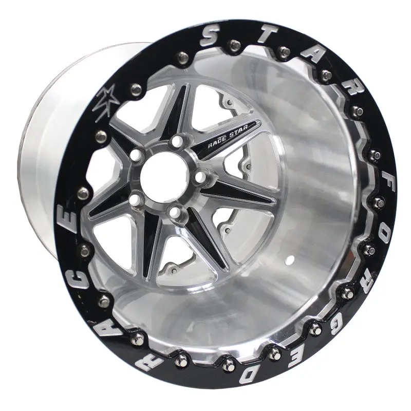 Race Star Valstar 15X12 Machined Aluminum Wheel – 5X4.75 Bolt Pattern, Black Accents 1