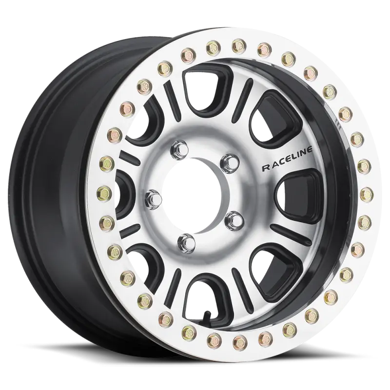 Raceline Rt232 Monster Beadlock Wheel – 15X8", 5X139.7Mm Bolt Pattern, -32Mm Offset, 107.95Mm Bore, Black & Machined 1