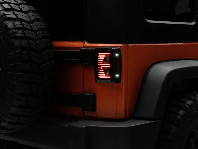 Raxiom Axial Vision Led Tail Lights – Black Housing & Smoked Lens For 2007–2018 Jeep Wrangler Jk 1