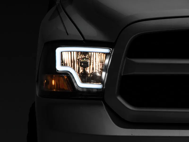 Raxiom Led Bar Headlights For 2009–2018 Dodge Ram 1500 – Black Housing With Clear Lens 1