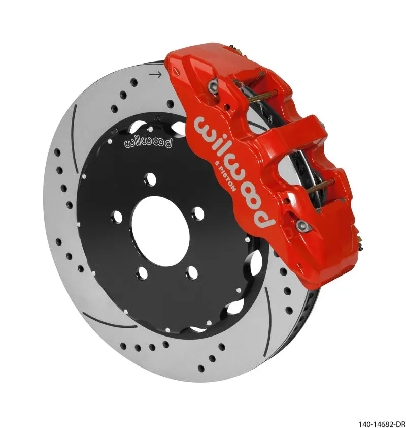 Wilwood Aero6 Front Big Brake Kit – 14" Rotors, Red Calipers – Fits 2003–2011 Ford Crown Victoria 1