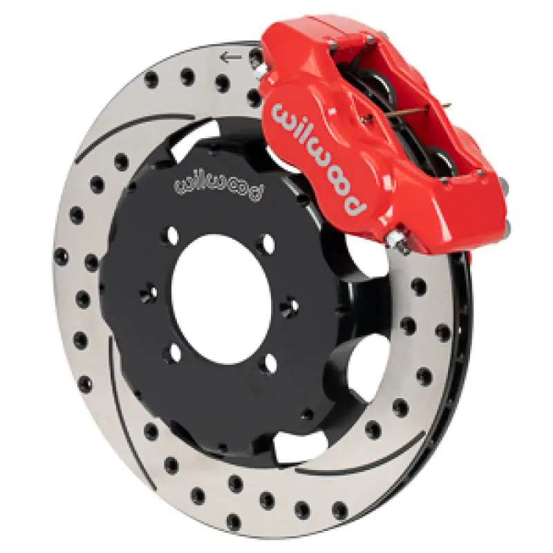 Wilwood Forged Dynalite Front Hat Kit – 11.75" Drilled/Slotted Rotor With Red Caliper For 2016+ Mazda Mx-5 Miata 1