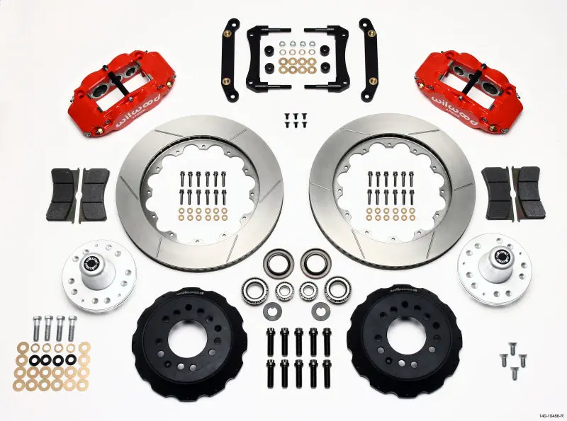 Wilwood Narrow Superlite 6R Front Hub Conversion Kit – 14" Rotors, Red Calipers – Fits 1970–1978 Chevrolet Camaro 1