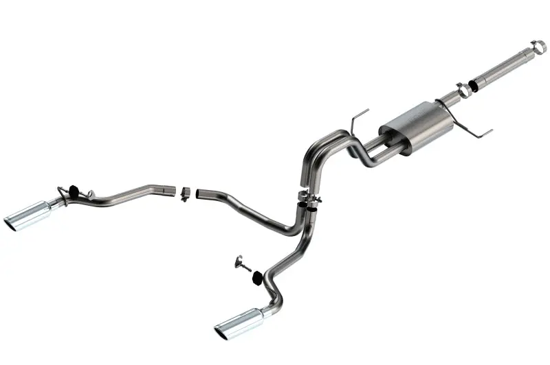 Borla 21-22 Ford F-150 Powerboost 3.5L V6 2Wd & 4Wd 4Dr 3In, 2.25In S-Type Catback W/ Chrome Tip 1