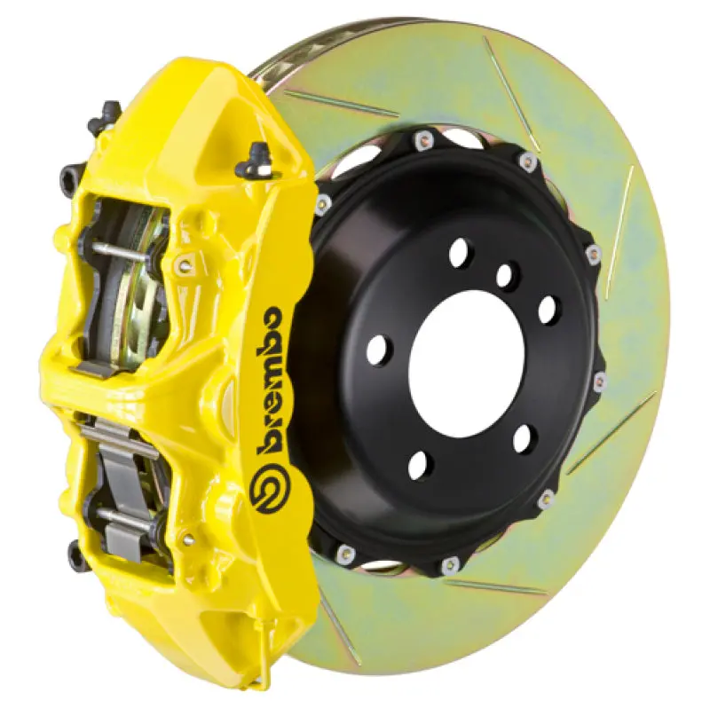 Brembo 84-87 Testarossa Front Gt Bbk 6 Piston Cast 380X32 2Pc Rotor Slotted Type-1- Yellow 1